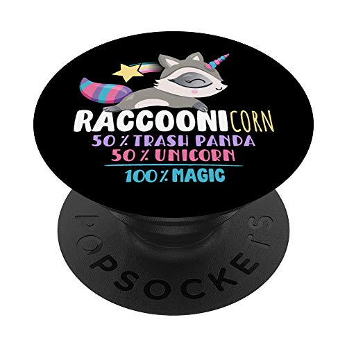 Regalo di Racoonicorn Unicorn Raccoon Trash Panda PopSockets PopGrip: Impugnatura per Telefoni Cellulari e Tablet Intercambiabile