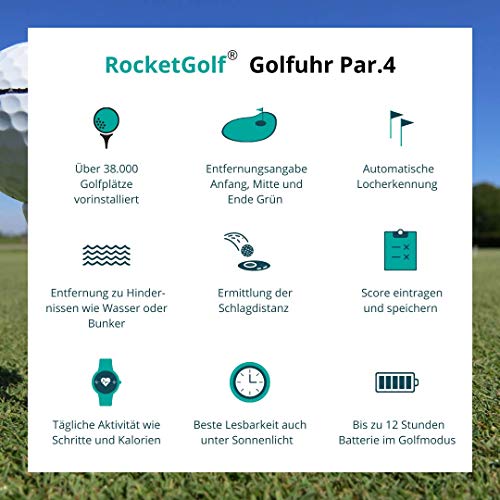 RocketGolf Golfuhr Par.4 GPS - Televisore semplice e semplice - fun...