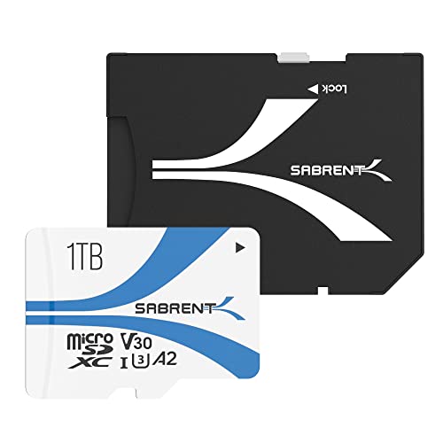 Sabrent Micro SD 1TB v30, SDXC Card UHS-I A2, Scheda Micro SD U3, Micro SD card con lettura fino a 100MB S, per fotografi professionisti, video maker, vloggers per video, Full HD (SD-MQ30-1TB)
