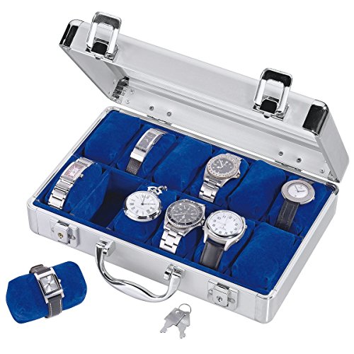SAFE 265 portaorologi per orologio con velluto grigio per 12 orologi | espositore orologi | scatole porta orologi | 280 x 200 x 80 mm