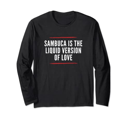 Sambuca - Sambuca con alcol e scritta in lingua tedesca Maglia a Manica
