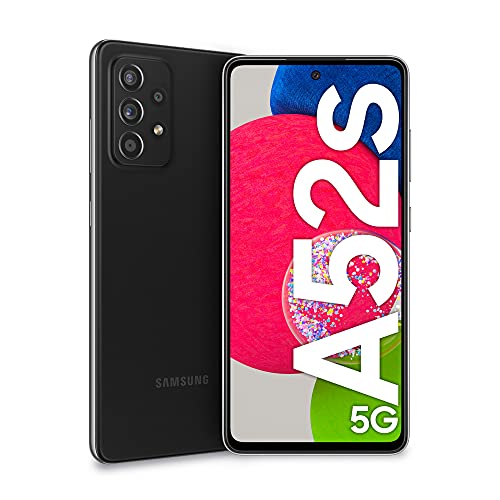 Samsung Galaxy A52s 5G Smartphone, Display Infinity-O FHD+ da 6,5 pollici, 6GB RAM e 128GB di memoria interna espandibile, Batteria 4.500 mAh e Ricarica Ultra-Rapida, Awesome Black [Versione Italiana]