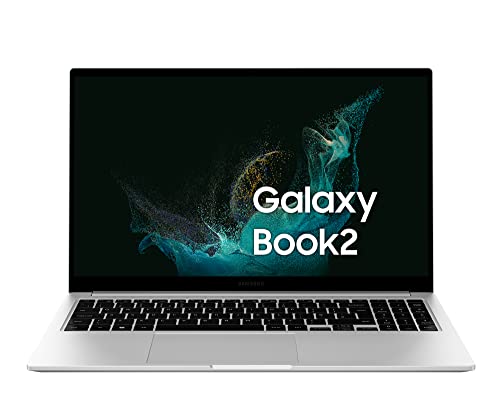 Samsung Galaxy Book2 Laptop, Ultrafino, 15.6  FHD LED, Intel Core i5 di dodicesima generazione, Intel Iris Xe, RAM 8GB LPDDR4x, 256GB NVMe SSD, Windows 11 Home, Silver