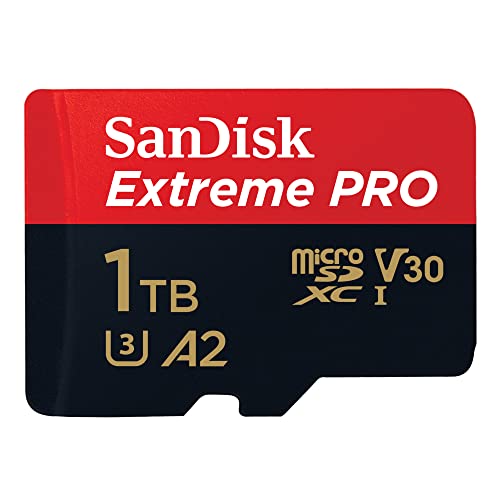 SanDisk 1 TB Extreme PRO scheda microSDXC + adattatore SD + RescuePRO Deluxe, fino a 200 MB s, prestazioni app A2, UHS-I, Classe 10, U3, V30