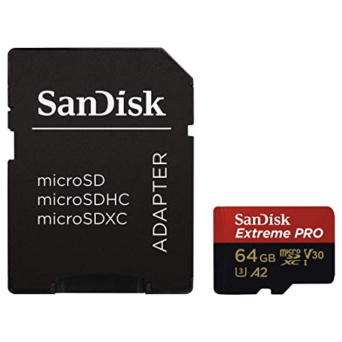 SanDisk Extreme PRO 64GB, MicroSDXC Classe 10, U3, V30, A1, Velocità di Lettura fino a 100MB s