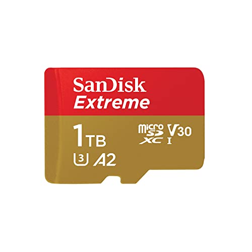 SanDisk Scheda microSDXC Extreme da 1 TB + adattatore SD + RescuePRO Deluxe, fino a 190 MB s, con prestazioni app A2, UHS-I, classe 10, U3, V30