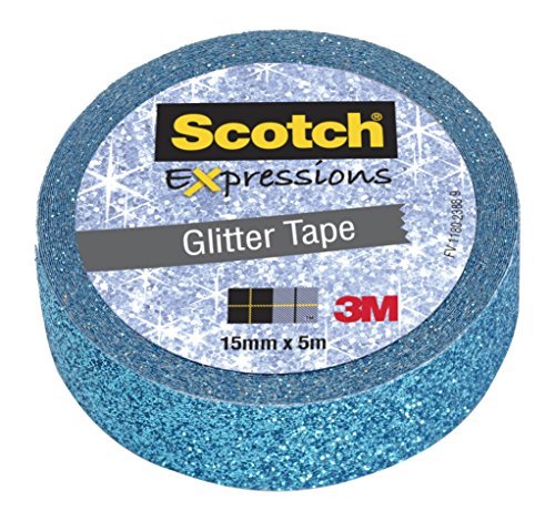 Scotch Expressions Nastro Decorativo 3M, Blu Glitter...