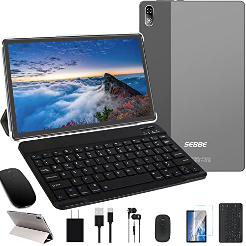 SEBBE Tablet 10 Pollici HD 8-Core Android 11 Tablet 4GB RAM+64GB ROM, Google Play, Doppia Fotocamera FM Bluetooth GPS, Black
