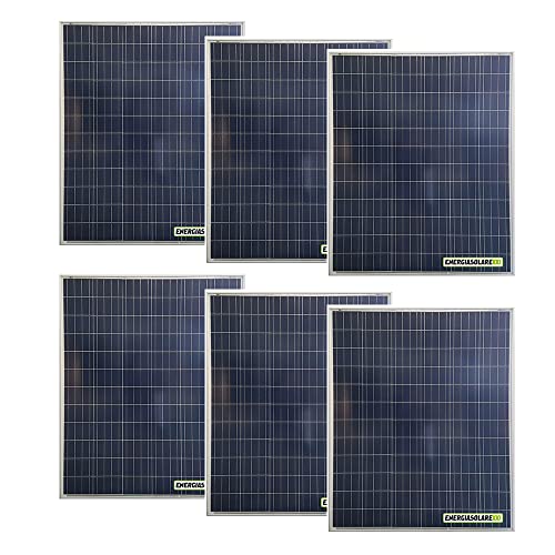 Set 6 Pannelli Solari Fotovoltaici 200W 12V Policristallino Pmax 12...