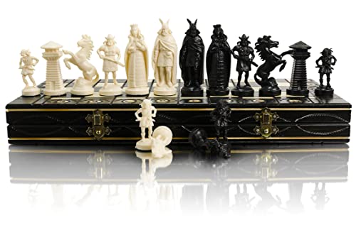 Set di scacchi edizione in bianco e nero da 40 cm   16  tavola di legno   pezzi di plastica. I set di scacchi sono progettati per evocare l aspetto di un esercito medievale e vichinghi. (Vichinghi)