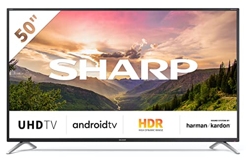 Sharp Aquos 4T-C50BL2EF2AB - 50  Smart TV 4K Ultra HD Android 9.0, Wi-Fi, DVB-T2 S2, 3840 x 2160 Pixels, Nero, suono Harman Kardon, 4xHDMI 2xUSB, 2019