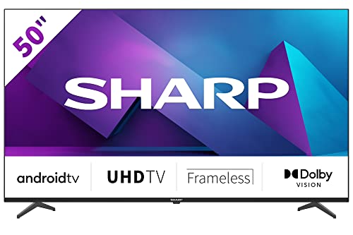 Sharp Aquos 50FN6EA, 50  LED Smart TV 4K UHD Android 11, DVB-T2 S2, 3840 x 2160 Pixels, Wi-Fi, Nero, suono Harman Kardon, 4xHDMI 2.1, 2xUSB, Chromecast integrato, Dolby Vision, Dolby Atmos, DTS X