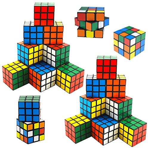 Shinybox Mini Cubi Magici, 24 Pezzi Mini Cubi per Feste, 3 x 3 x 3 cm Mini Cubi Puzzle per Bambini, Puzzle a Forma di Cubo, Regalo di Compleanno per Bambini e Bambine, Bomboniere
