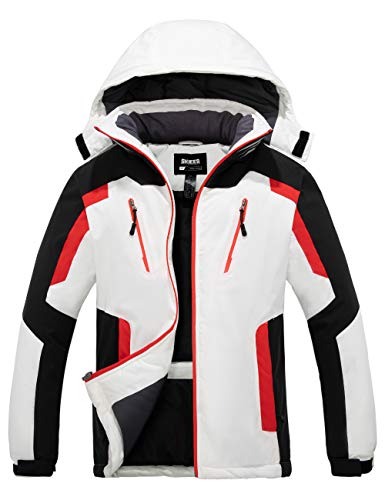 Skieer Giacca Outdoor Primaverile Giubbotto da Montagna Caldo Cappotto da Escursionismo Outdoor Giaccone Sport Invernale Uomo Bianco XL