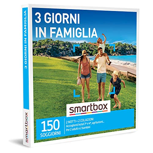 Smartbox - Cofanetto regalo 3 giorni in famiglia - Idea regalo per la famiglia - Due notti con colazione per 2 adulti e 2 bambini