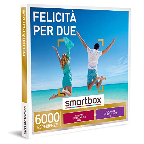 Smartbox - Cofanetto regalo Felicità per due - Idea regalo per la coppia - Una degustazione o una pausa relax o un attività fitness per 2 persone