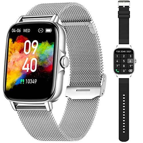 Smartwatch Donna Uomo 1,7   HD Orologio Tracker Fitness con Risposta Chiamate Cardiofrequenzimetro SpO2 Monitor Sonno Contapassi Notifiche Messaggi Cronometro Smart Watch Sportivo per Android iOS