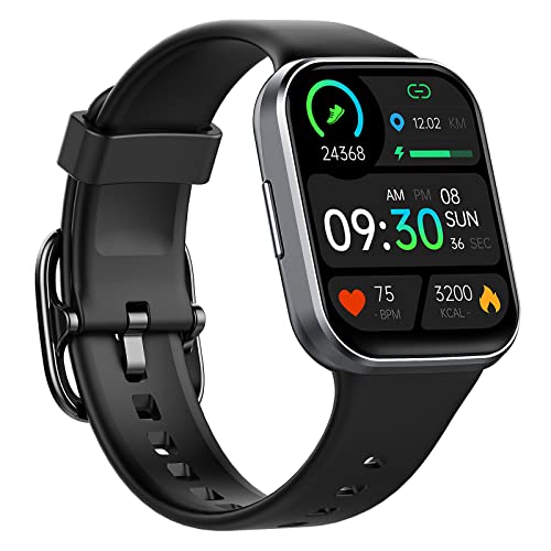 Smartwatch Uomo Donna, Orologio Fitness Tracker 1,69   Full Touch Schermo, Smart Watch Impermeabile IP68 Activity Tracker con Cardiofrequenzimetro Sonno Monitoraggio Contapassi per Android iOS, Nero