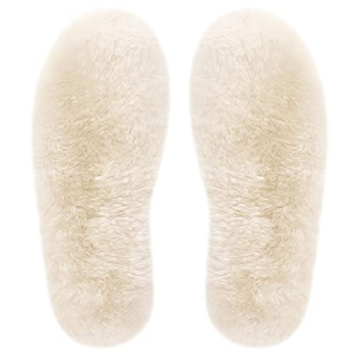 Solette in pelle di pecora, solette per scarpe in lana premium invernali calde, solette in lana di pecora per uomo donna per scarpe da lavoro stivali scarpe in gomma scarpe sportive (39 EU 25cm)
