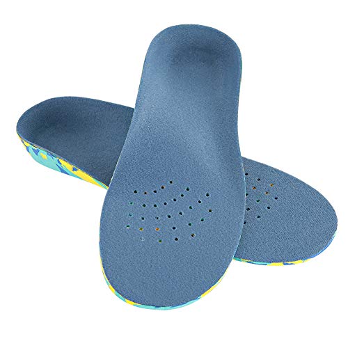 Solette ortotiche per bambini, supporto per piedi piatti per bambini, soletta per la correzione delle gambe a forma di X O, assorbimento degli urti e sollievo dal dolore (blu) (XL 32 ~ 34-blu)