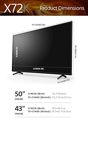 Sony BRAVIA X72K 50 Pollici TV -KD-50X72K: 4K UHD LED, Smart TV, An...