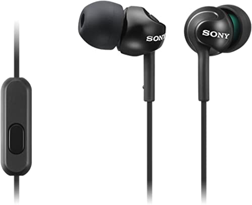 Sony MDR-EX110AP - Cuffie in-ear con microfono, Auricolari in silicone, Nero