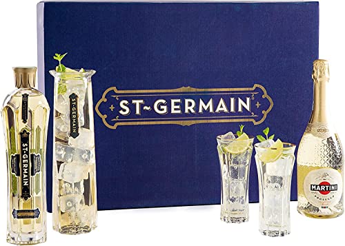 St-Germain Hugo Cocktail Kit, Ottimo Come Idea Regalo e per Realizzare a Casa l Aperitivo Hugo - contiene St-Germain Liquore ai Fiori di Sambuco 70cl e Prosecco Martini Premium 75cl