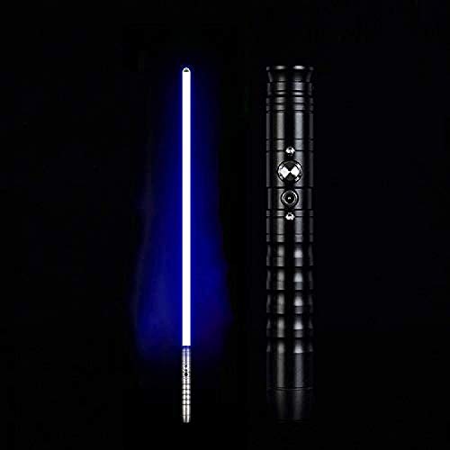 Star Wars, spada laser pesante, manico in metallo Force FX spada laser ricaricabile con USB, per adulti e bambini, manico argento viola (manico nero blu)