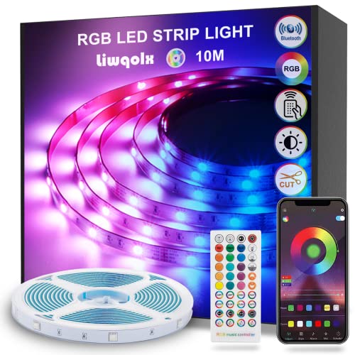 Striscia LED 10 Metri, Bluetooth RGB Smart Strisce LED 10M con Tele...