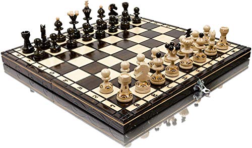 Stunning PEARL 35 cm   13,8 pollici, popolare set di scacchi in legno europeo! Pezzi e scacchiera realizzati a mano da Master Of Chess