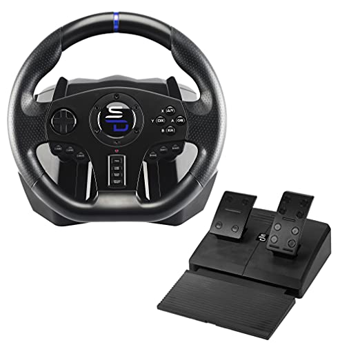 Superdrive - Sv750 Racing Wheel con Pedale, Cambio E Vibrazione - Xbox Serie X S, PS4, Xbox One, Switch, PC (Programmabile Per Tutti I Giochi