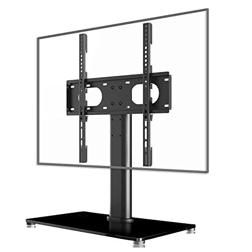 Suptek Piedi di supporto per TV, supporto regolabile da tavolo per TV OLED LCD da 32 a 55 pollici piatto e curvo fino a 40 kg VESA 400 x 400 piedistallo TV base universale, TS001-02