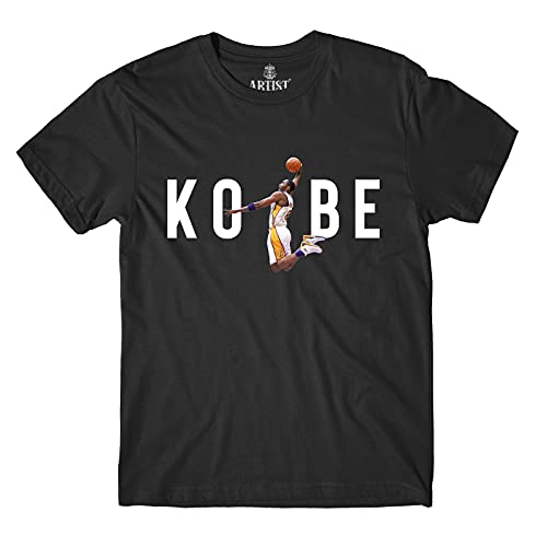 T-Shirt Artist Italia Kobe Bryant Jordan Legend Basket Logo 100% Cotone Girocollo - Lakers LA Chicago (Nero, S)