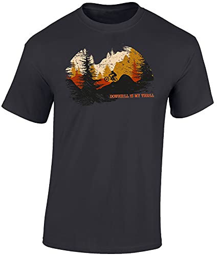 T-shirt Downhill is My Thrill, regalo per uomo e donna, uomo, donna, ragazzo, ciclismo, mountain bike, BMX Biker, bici da corsa, touring, sport all aria aperta, freeride Cross, grigio, L