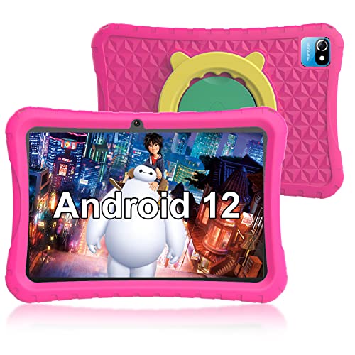 Tablet 10 Pollici Android 12, 4GB RAM 64GB ROM, 128GB Espandibili, Tablet WiFi in Offerta, Touchscreen HD IPS, 6000mAh, Doppia Fotocamera, Parental Control, Sistema Educativo, Bluetooth, Rose