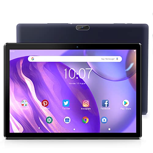 Tablet 10 Pollici Pritom Android 10 Phone Tablet 3G SIM 32GB Quad Core (TF 512GB), Batteria 6000mAh Fotocamera Posteriore 8MP Supporta Chiamate 3G Wi-Fi, GPS, Bluetooth, USB tipo C, Nero