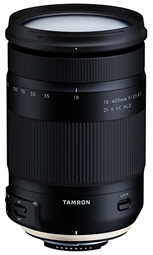 Tamron Obiettivo per Nikon, 18-400mm F 3,5-6,3 Di II VC HLD, Zoom Lock, Stabilizzatore d immagine, Nero