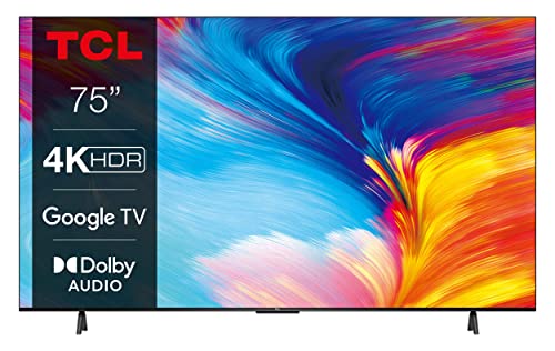 TCL 75P639 TV 75”, 4K HDR, Ultra HD, Google TV con design senza bordi (HDR 10, Game Master, Dolby Audio, compatibile con Assistente Google e Alexa)