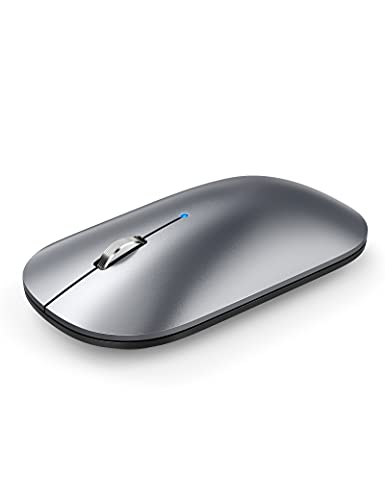 TECKNET Mouse Bluetooth Ricaricabile, Mouse Wireless Sottile Silenzioso 2.4G  Bluetooth 5.0 3.0 Portatili Mouse Senza Fili con Ricevitore USB 4 DPI Regolabili per MacBook Windows Sistema Operativo