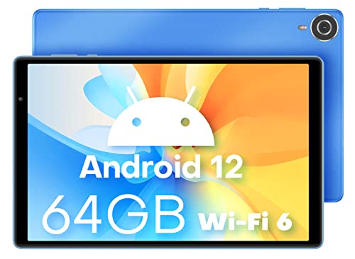 TECLAST Tablet Android 12 P25T Tablets 10 Pollici, 4GB RAM 64GB ROM(TF 1TB), Quad Core 1.8GHz, 1280×800 HD IPS, 2.4 5.0GHz WiFi 6+Type C+Bluetooth 5.0+5000mAh+Face ID+Blue 2023
