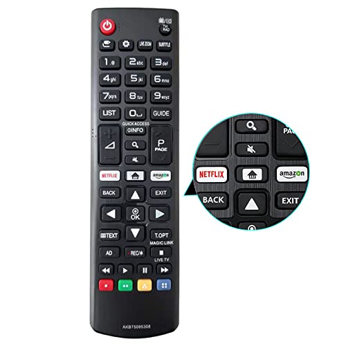 Telecomando Universale LG Smart TV 3D LED HDTV AKB75095308 AKB75095307 AKB73715601 Pulsante Amazon Compatibile Netflix Nessuna Configurazione Compatibile con Tutti i Modelli di Telecomando TV LG