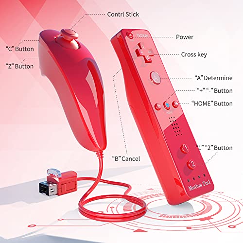 Telecomando Wii Remote Controller e Nunchuk, TechKen Wii Remote Plu...