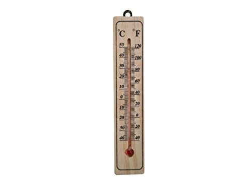 Termometro Ambiente Interno, Termometro Esterno, Termometro In Legno, -40°C--+50°C (20X4cm)