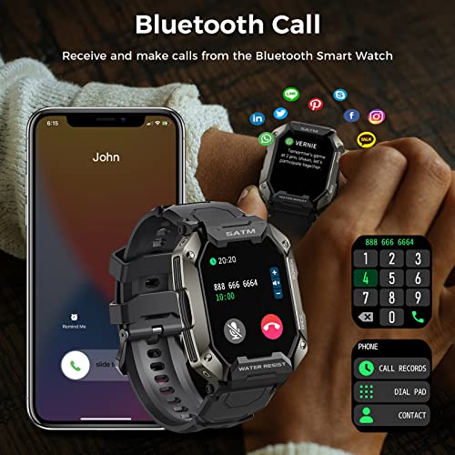 TESOFIT Smartwatch Uomo , Chiamate e Whatsapp, Orologio Fitness Mil...