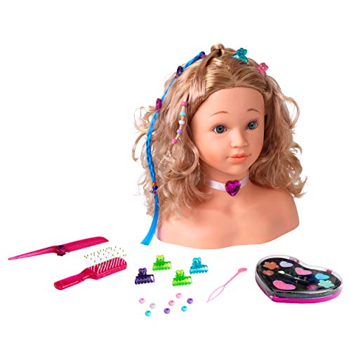 Theo Klein 5240 Testa da truccare e pettinare  Sophia  della Princess Coralie | Con make-up e accessori per capelli | Giocattolo per bambini a partire dai 3 anni