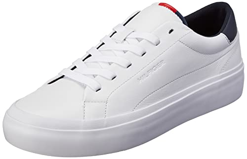 Tommy Hilfiger Sneaker Uomo Prep Vulc Leather, Bianco (White), 40 EU