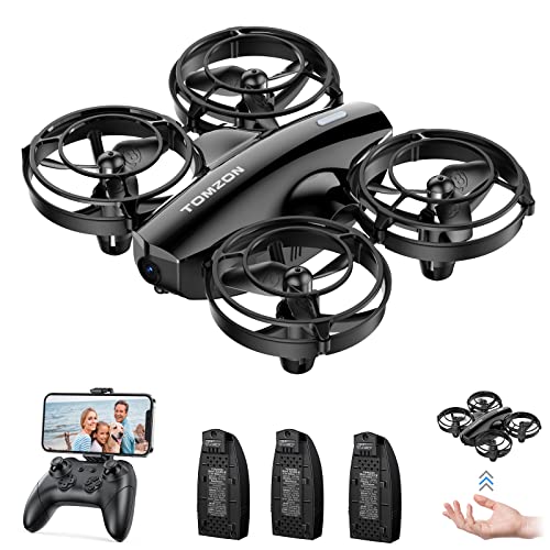 Tomzon Mini Drone con Telecamera 1080P, Drone con Telecamera per Bambini con 24 Minuti di Volo, Drone Telecomandato per Principianti, Quadricottero RC con Modalità Battaglia Lancio 3D Flip Rotazione