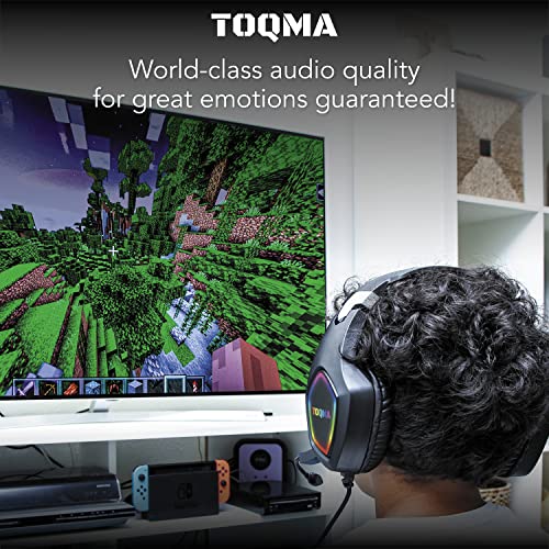 TOQMA Cuffie Gaming RGB Con Microfono Per Pc Ps4 Ps5 playstation 4 ...