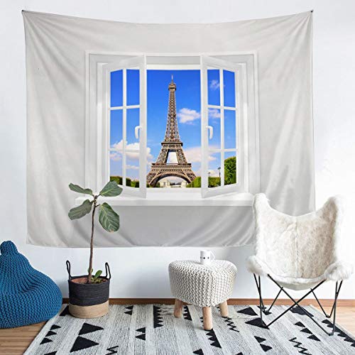Torre Eiffel da appendere alla parete per bambini adolescenti arazzo Parigi paesaggio urbano stampato coperta da parete per ragazzi ragazze bambini arredamento moderno stile francese copriletto grande