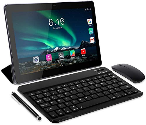 TOSCIDO Tablet 10 Pollici Android 10.0 Certificato da Google GMS Tablets 4G LTE,4GB di RAM e 64GB,Doppia SIM,GPS,WiFi,Ttastiera Bluetooth,Mouse,Custodia per Tablet e Altro Incluso - Gray